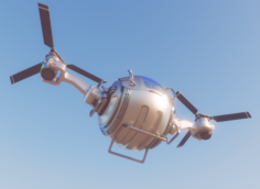Futuristic Cargo Drone realistic 3d model vray 3D Model