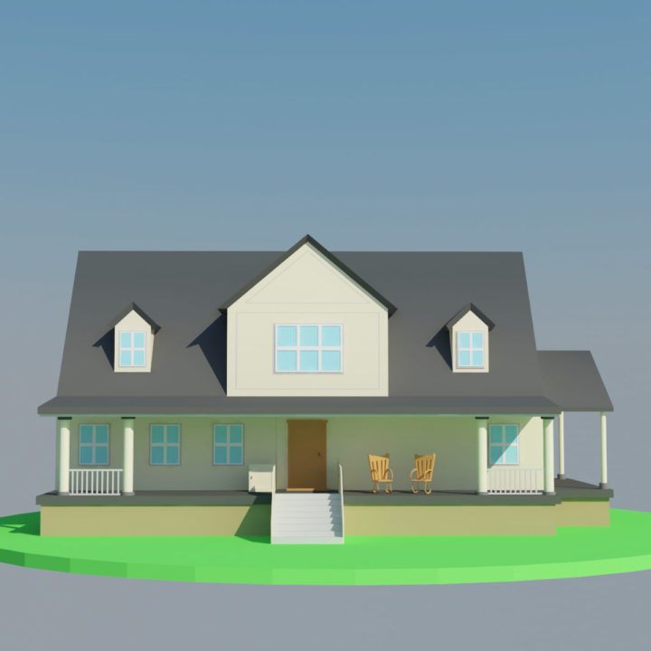 Low Poly Big House 3D Model