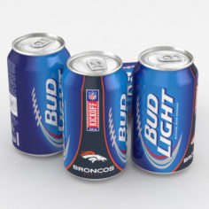 Beer Can Bud Light Football 2014 Broncos 12 fl oz 3D Model