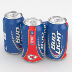 3D Beer Can Bud Light Football 2014 Chiefs 12 fl oz 3D Model