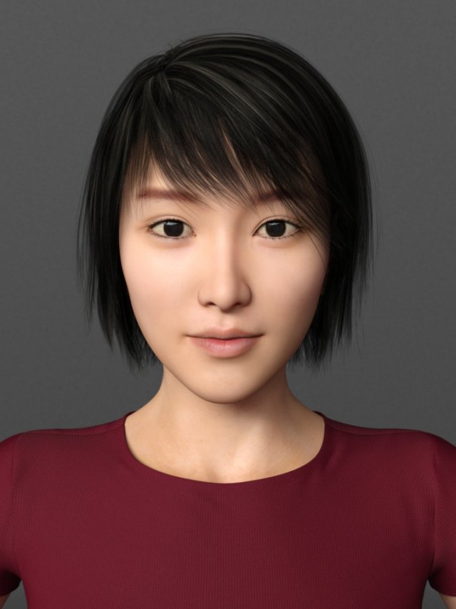 Short Hair Asian Woman 3D Model - 3DHunt.co