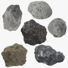 3D 3 Meteorites and 3 Asteroids 3D Model