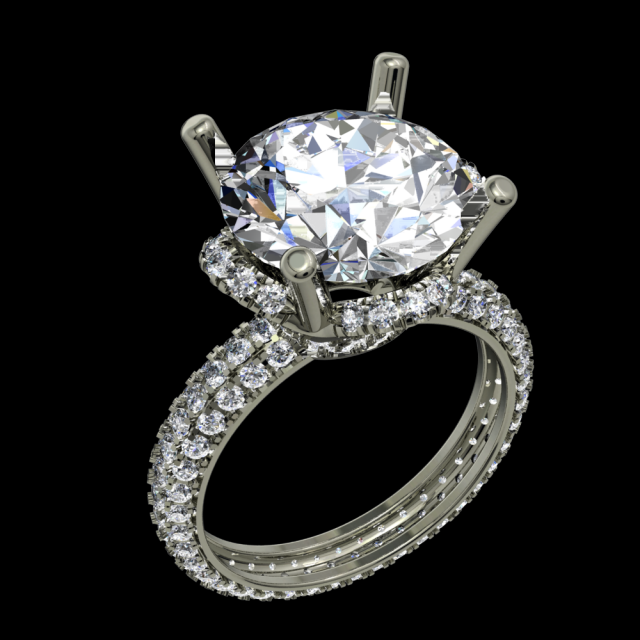 DIAMOND RING WHITE GOLD 18K 3D Model