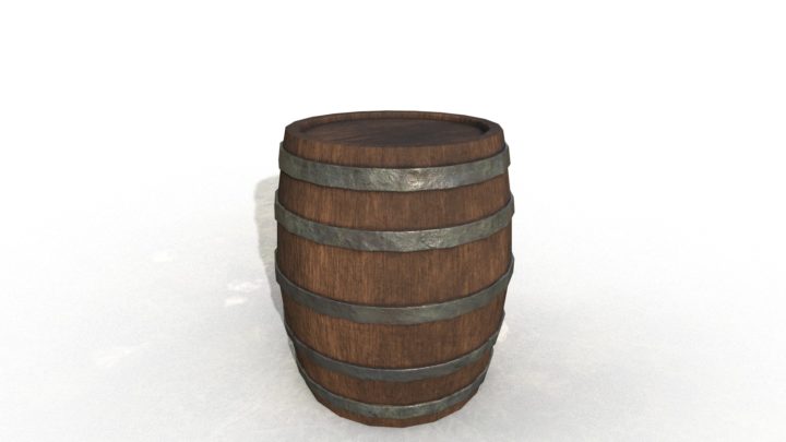 Wooden Barrel – Extra Metal Bars 3D 3D Model
