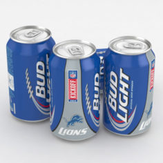 Beer Can Bud Light Football 2014 Lions 12 fl oz 3D Model