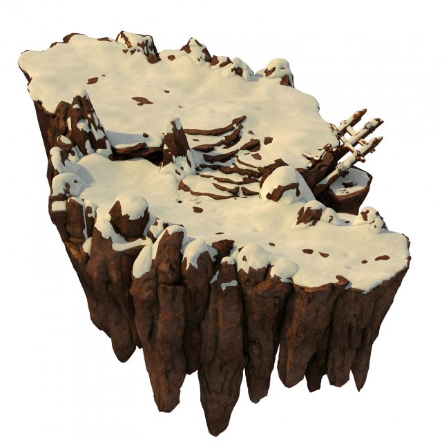 Huashan mountain road – ice and snow surface a1 3D Model