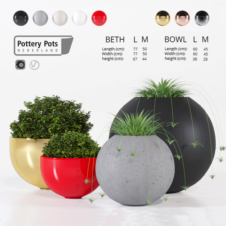 3D Pottery Pots four 3D Model