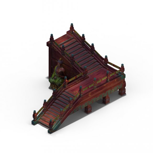 Leifeng tower – wooden staircase 03 3D Model