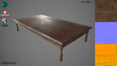 Low Poly Wooden Table PBR 3D model 3D Model