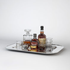 3D Service Silver Tray With Bottles model 3D Model