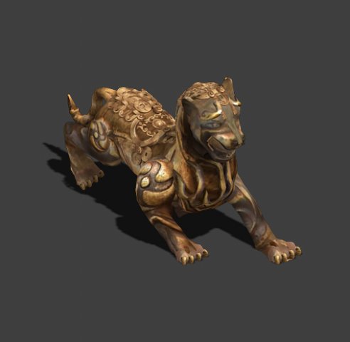 Stone carving – white tiger 3D Model