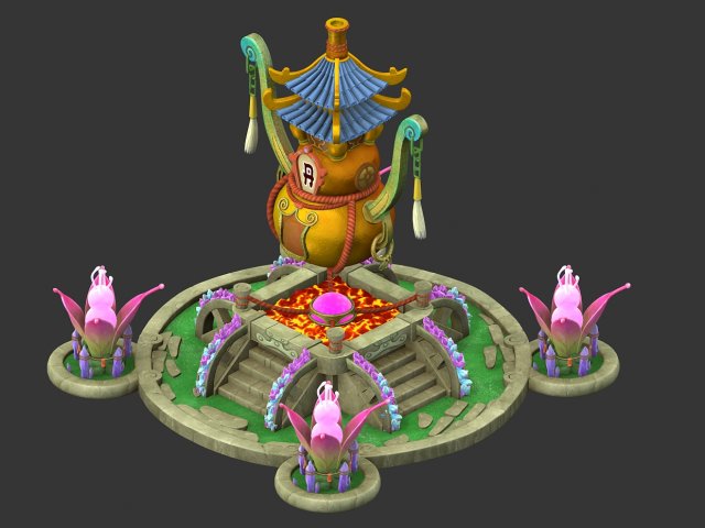 Cartoon Sky City – Laojun furnace 3D Model