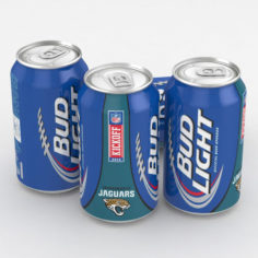 Beer Can Bud Light Football 2014 Jaguars 12 fl oz 3D model 3D Model