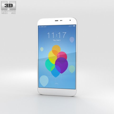 Meizu MX3 White 3D Model