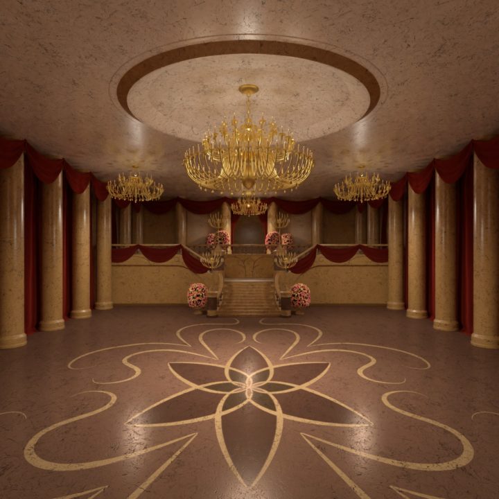 Elegant Ballroom 3D Model
