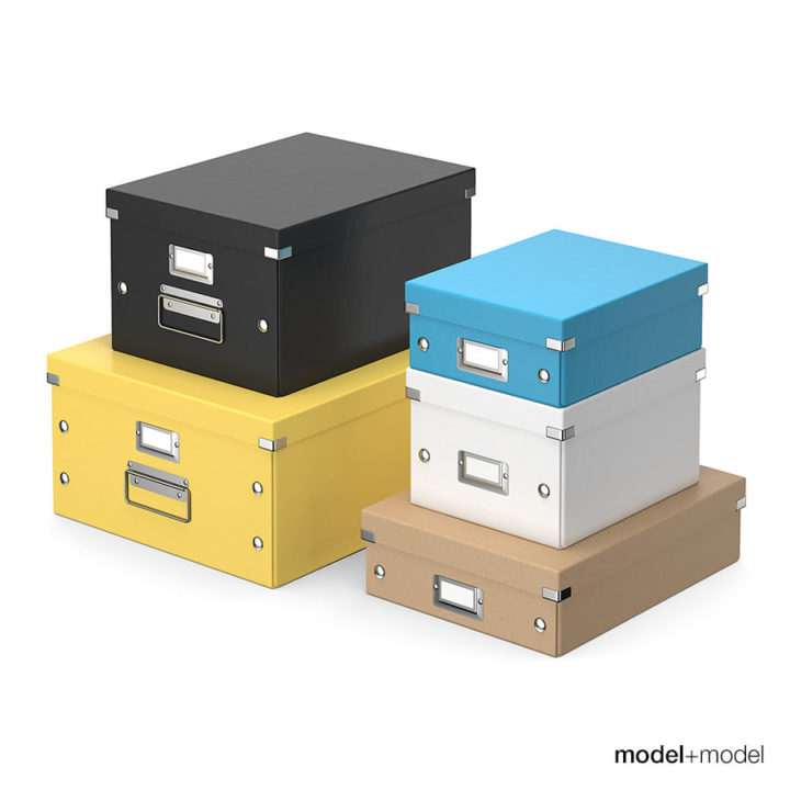 Office storage boxes 3D model 3D Model