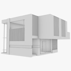 3D Modern House 16 ( Interior + Exterior ) Bare Bones Version 3D Model