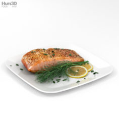 Cooked Salmon Fillet 3D Model