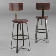 WE Rustic Industrial Bar Stool 3D Model