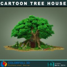 3D Cartoon Tree House model 3D Model