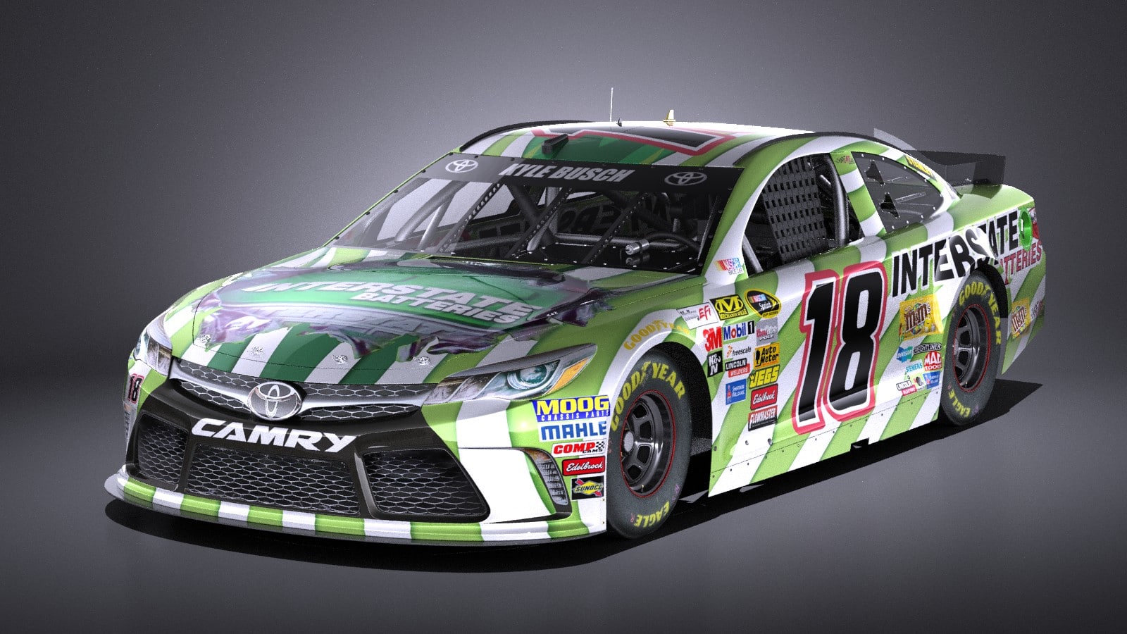 Nascar Toyota Camry Interstate Kyle Bush 2017 VRAY 3D Model