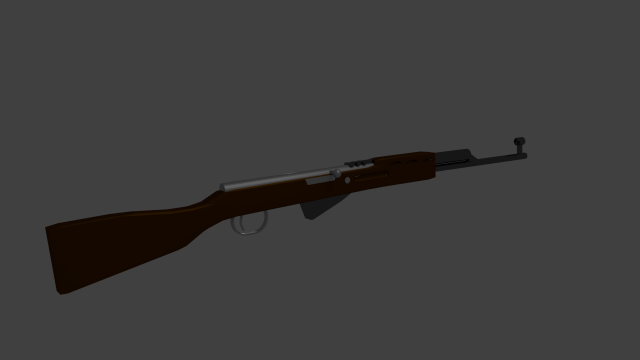 Rifle SKS self-loading carbine Simonov 3D Model