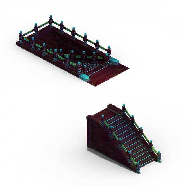 Pagoda – Stairs 09 3D Model