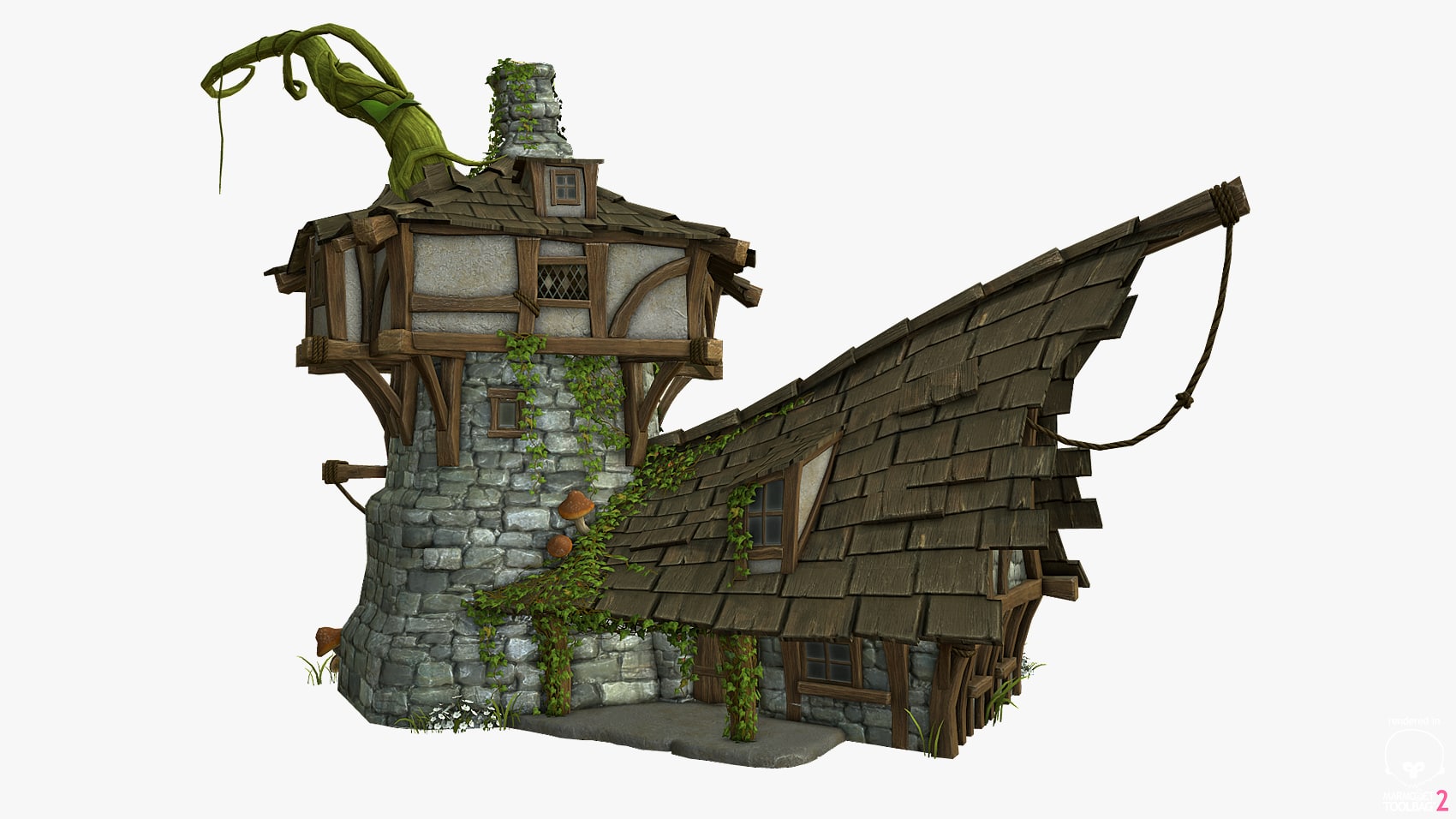 Stylized Medieval House 3D Model