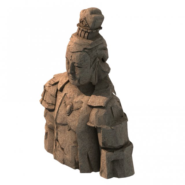 Large Stone Carving – Broken Buddha Statue 02 3D Model