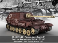 Ferdinand Tank destroyer – Tiger P – Last produced vehicle 3D Model