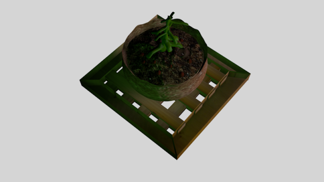 Potted plant and base 3D Model