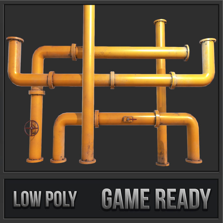 Rusty Pipes PBR 3D Model