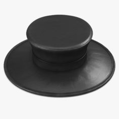Black Leather Top Hat 3D Model