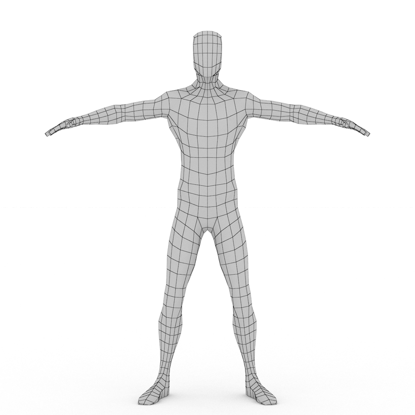 Male Body Base Mesh 3D Model - 3DHunt.co