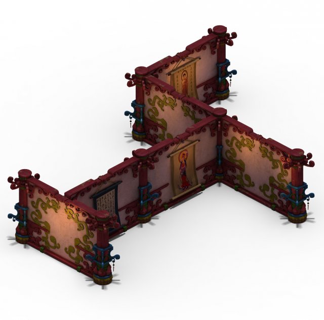 Lek Pagoda – Second floor partitions 3D Model