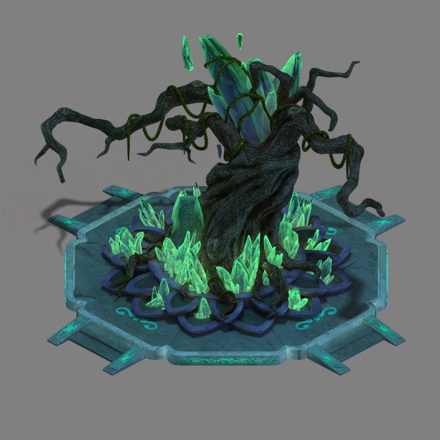 Thunderbolt – crystal tree 3D Model