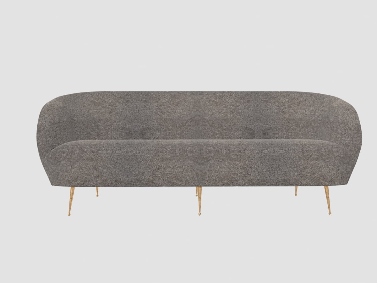 Souffle settee beig shearling by kelly wearstler 3D Model