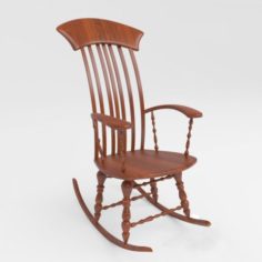 Vray Ready Wooden Rocking Chair 3D Model