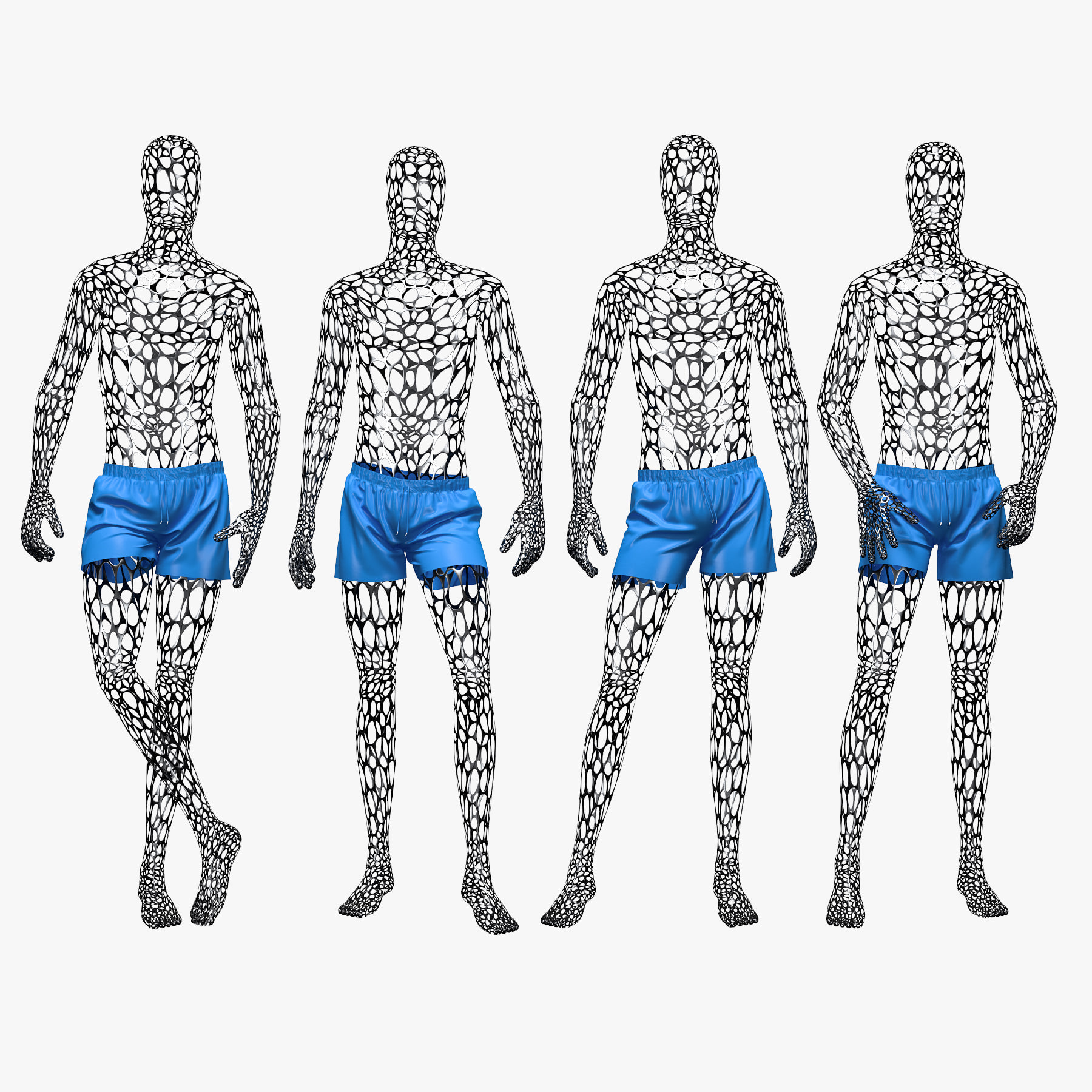 Male mannequin wire set 3D Model