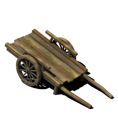 Wooden trolley 032 3D Model