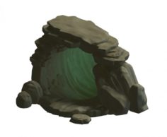 Cartoon Forest – Stone Cave 01 3D Model