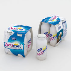 3D Actimel 4-pack model 3D Model