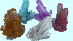 Various Crystals Pack model 3D Model
