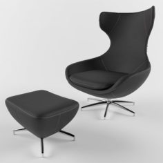 Vray Ready Leather Chair with Longue 3D Model