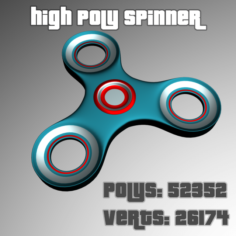 High Poly Spinner 3D Model
