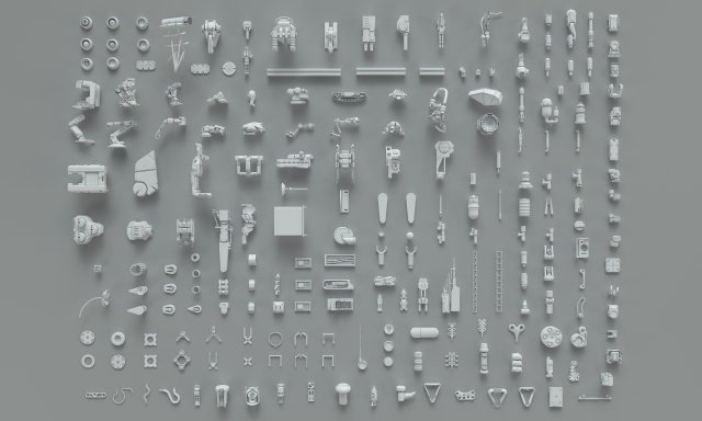 Kit bash211 pieces – part-4 3D Model