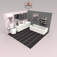 Low Poly Interiors – Bathroom 3D Model