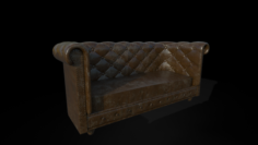 Old Chesterfield Sofa 3D Model