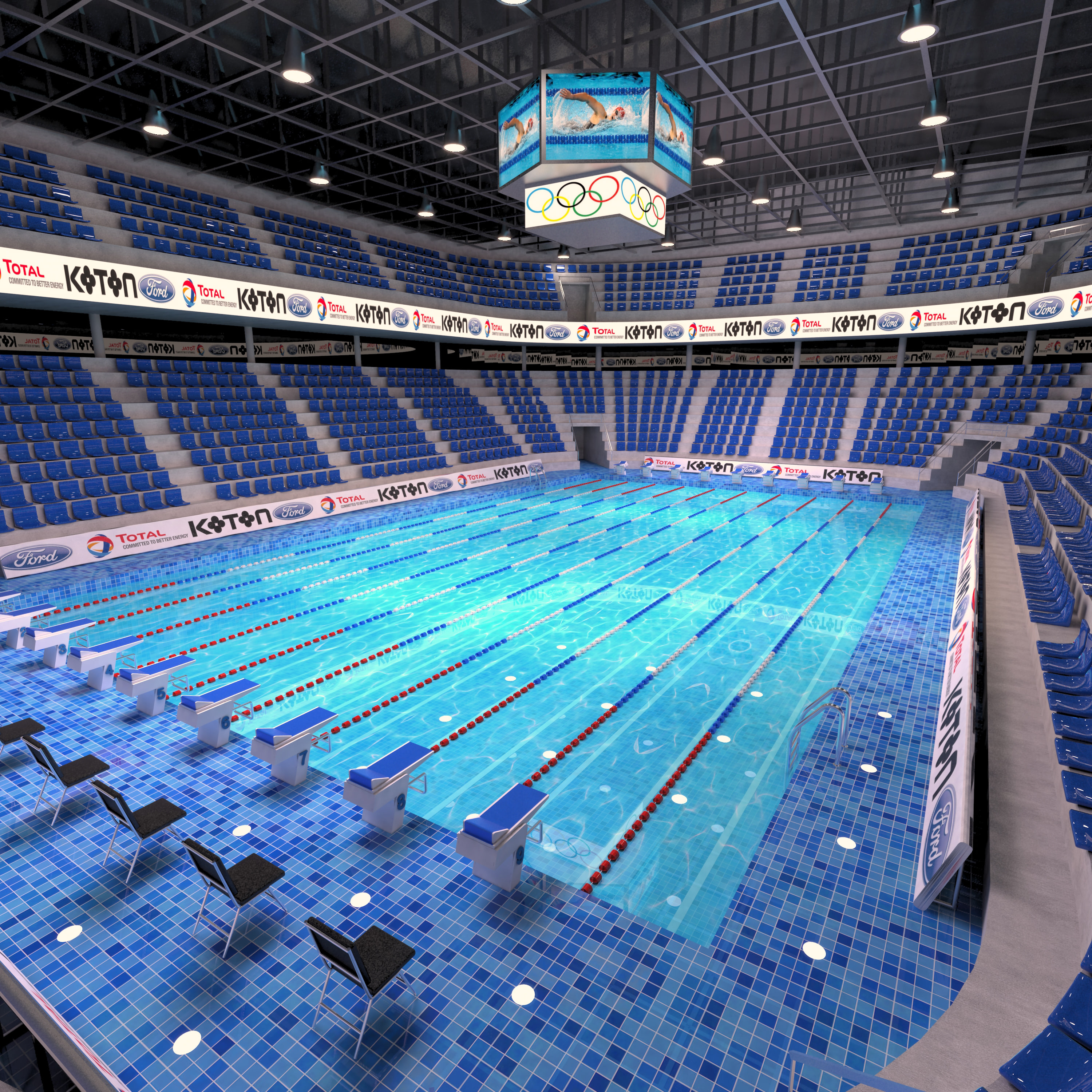 3D Olympic Sport Swimming model 3D Model