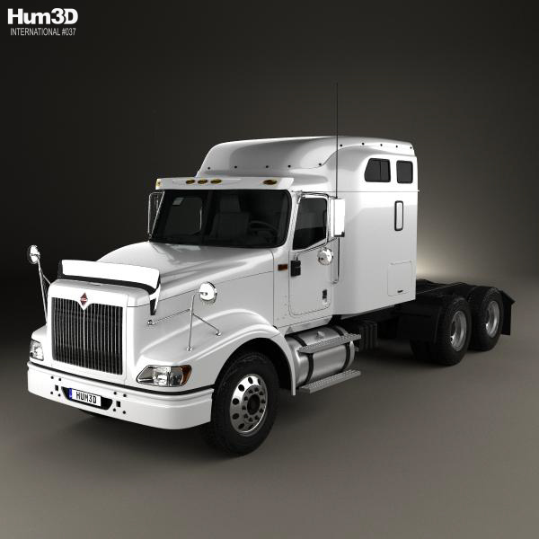 International 9400 Sleeper Cab Tractor Truck 2007 3D Model